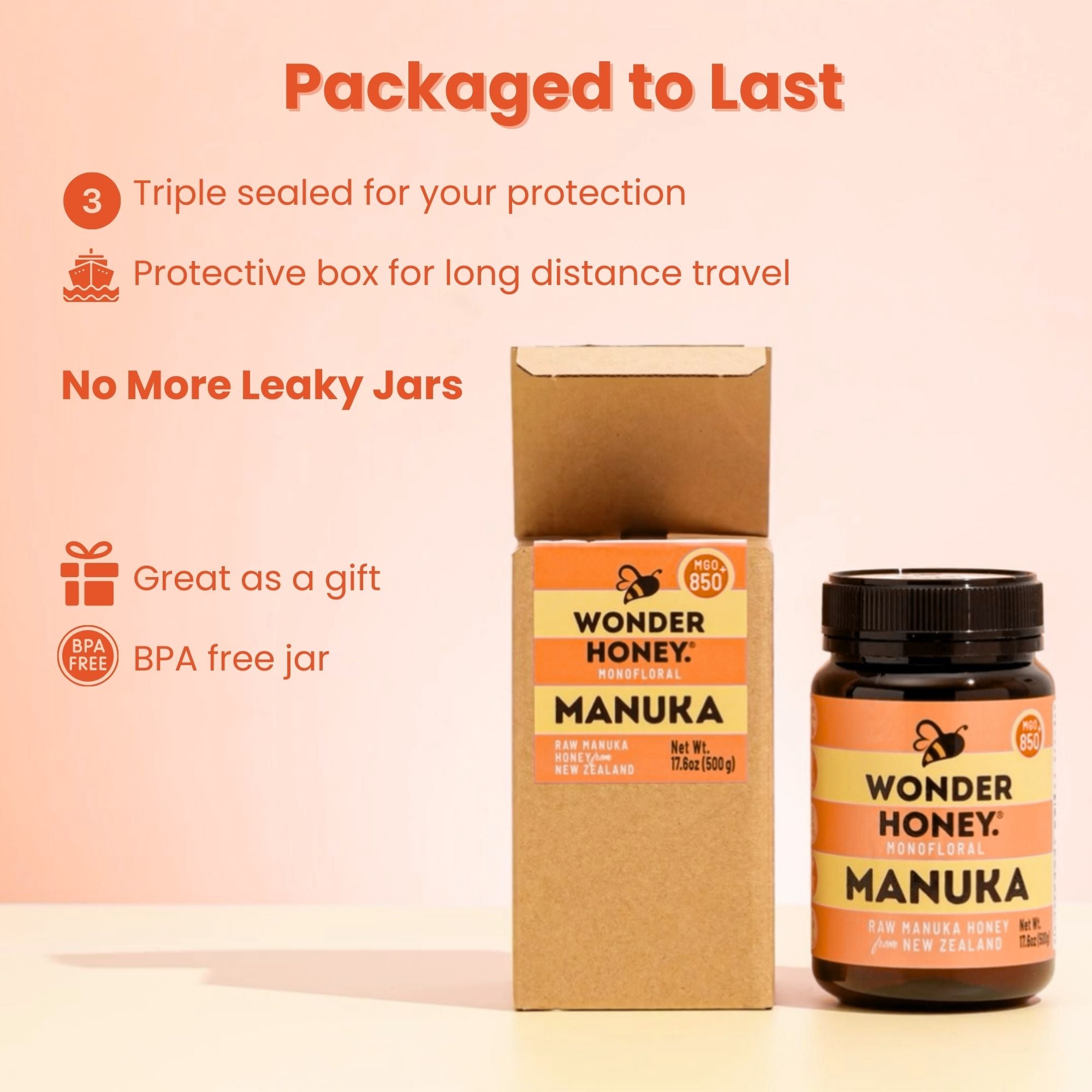 MGO 550+ NZ Roher Manuka-Honig – Rein, zertifiziert, gentechnikfrei und ohne Spritzmittel (250 g/8,8 oz)