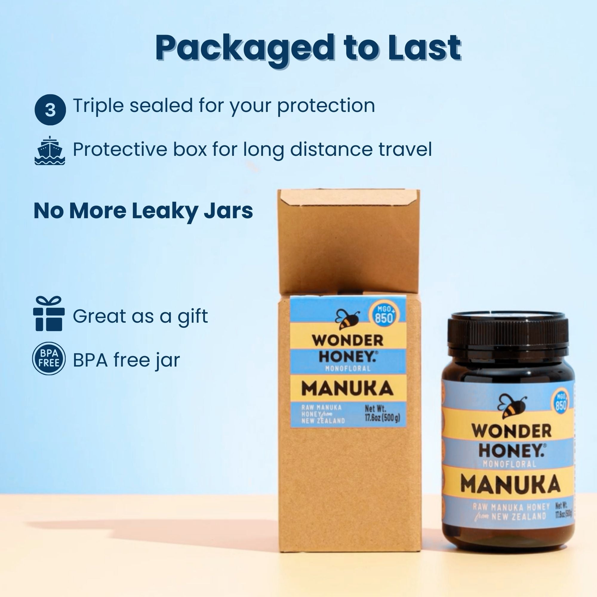 Miel de Manuka cruda MGO 300+ NZ: pura, certificada, sin OGM ni aerosoles (250 g/8,8 oz)