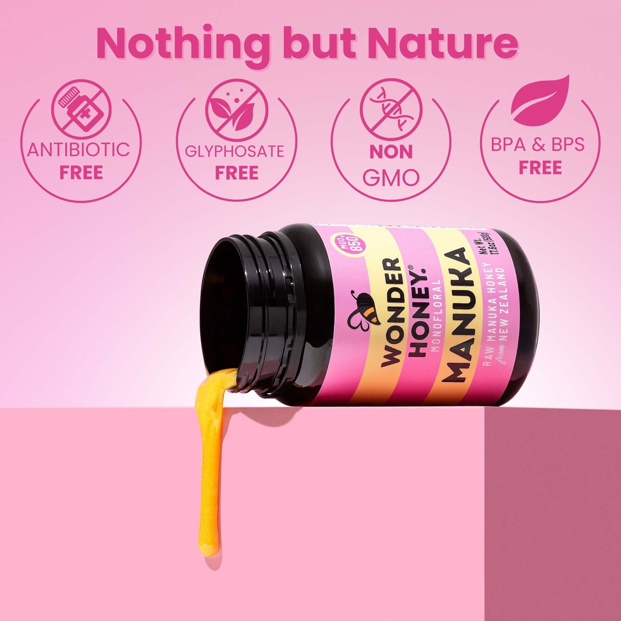 MGO 850+ NZ Roher Manuka-Honig – Rein, zertifiziert, gentechnikfrei und ohne Spritzmittel (250 g/8,8 oz)
