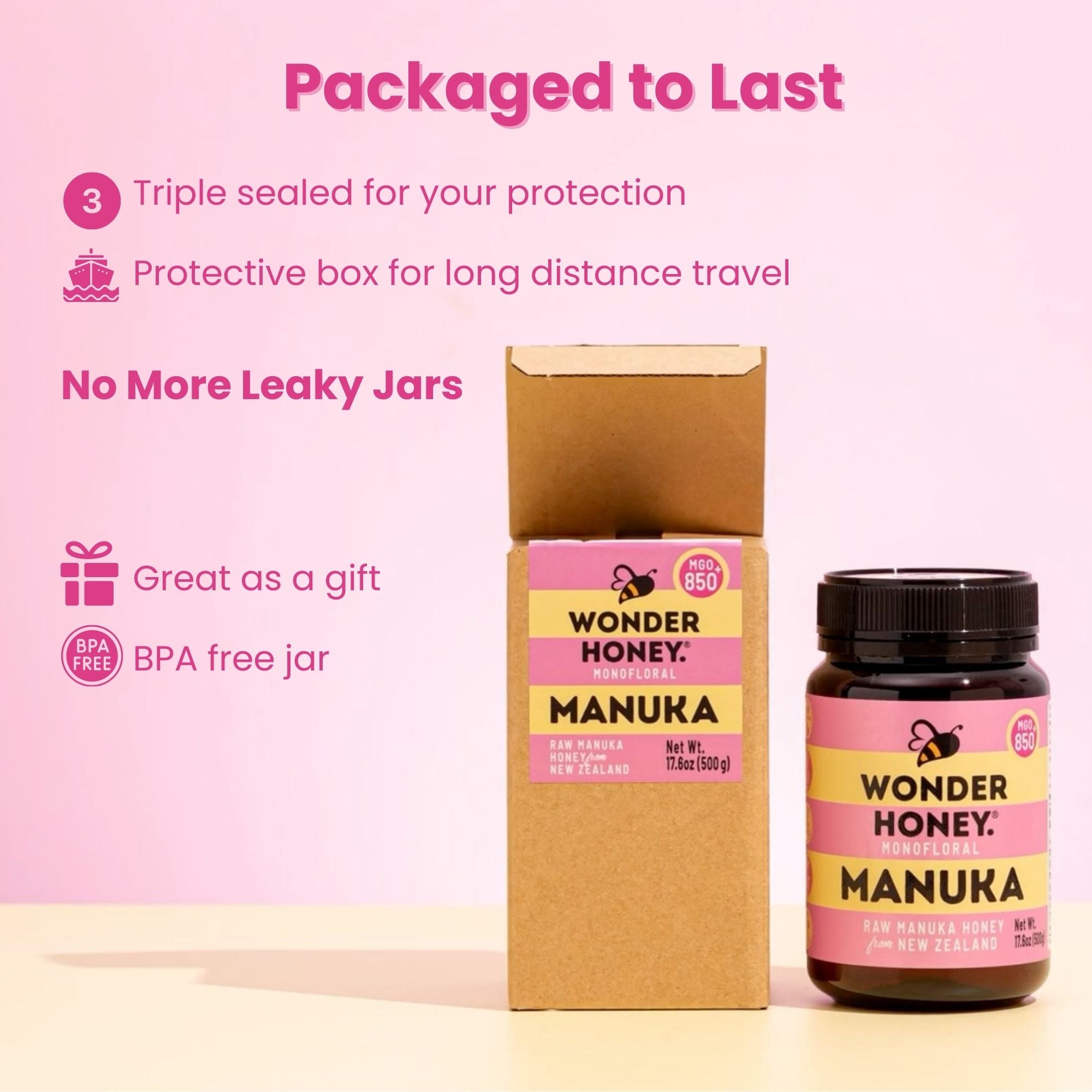 MGO 850+ NZ Roher Manuka-Honig – Rein, zertifiziert, gentechnikfrei und ohne Spritzmittel (250 g/8,8 oz)