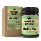 Wonder Honey Manuka honey jar and packaging on a white background