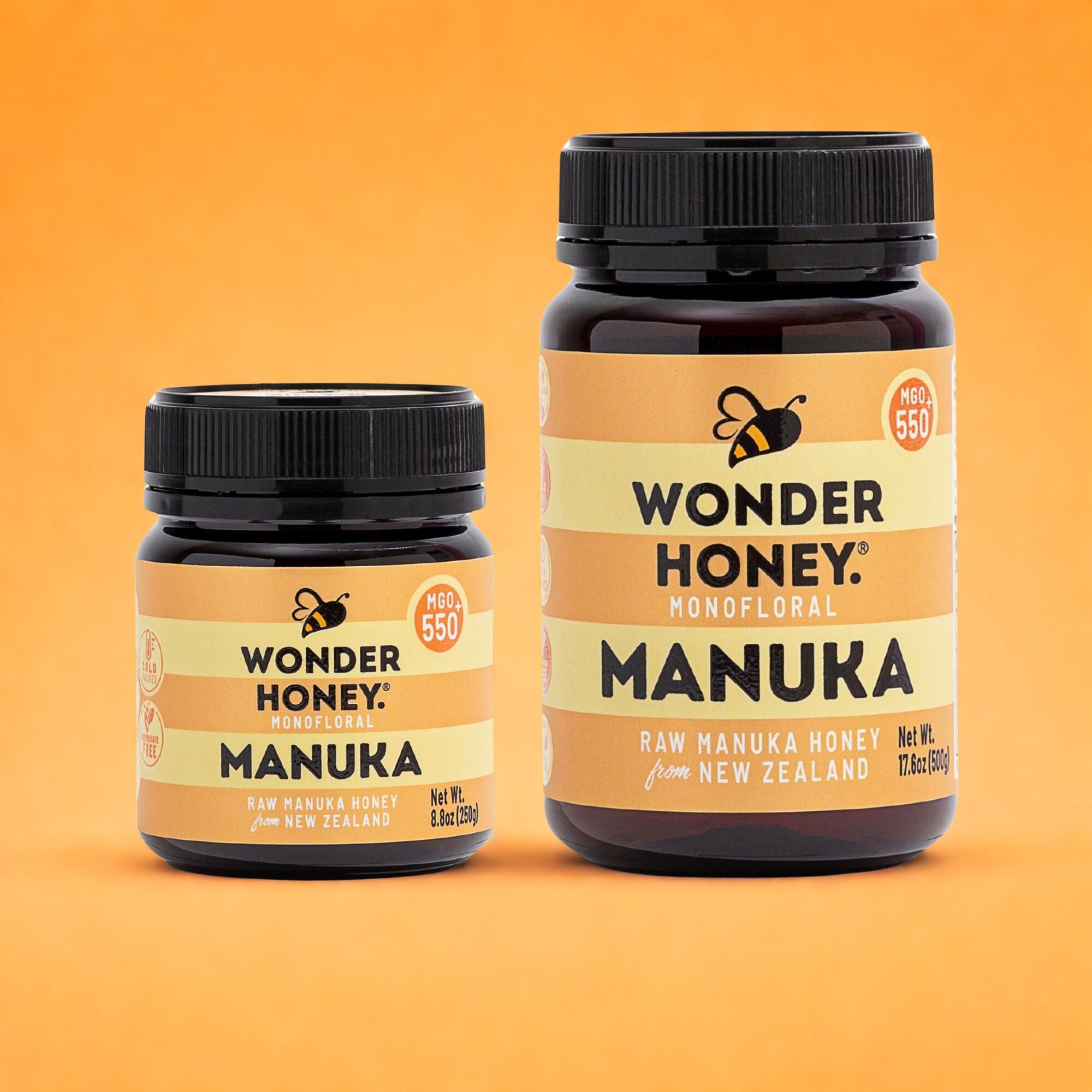 MGO 550+ NZ Roher Manuka-Honig – Rein, zertifiziert, gentechnikfrei und ohne Spritzmittel (250 g/8,8 oz)