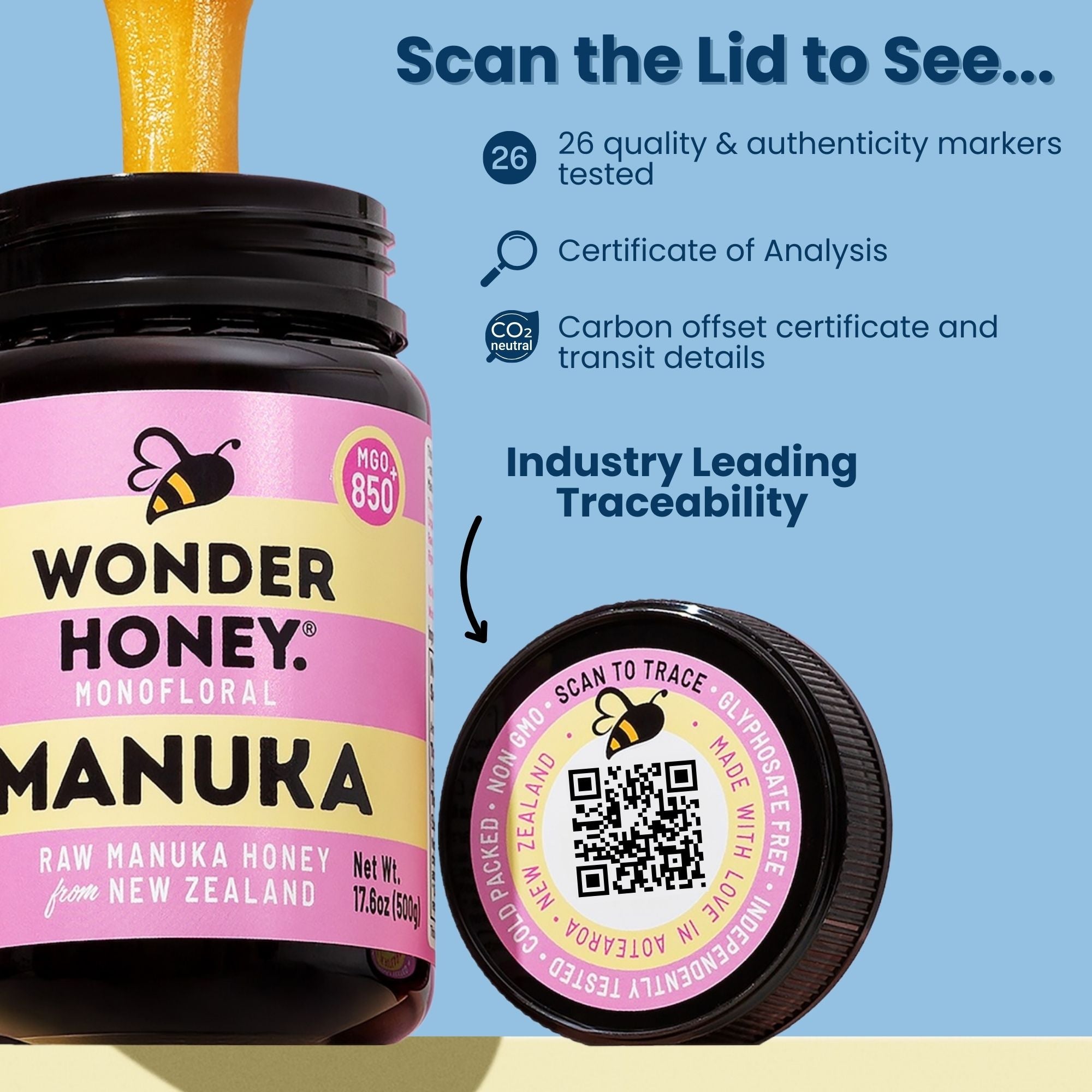 MGO 300+ NZ Raw Manuka Honey - Tulen, Disahkan, GMO &amp; Tanpa Semburan (250g/8.8oz)