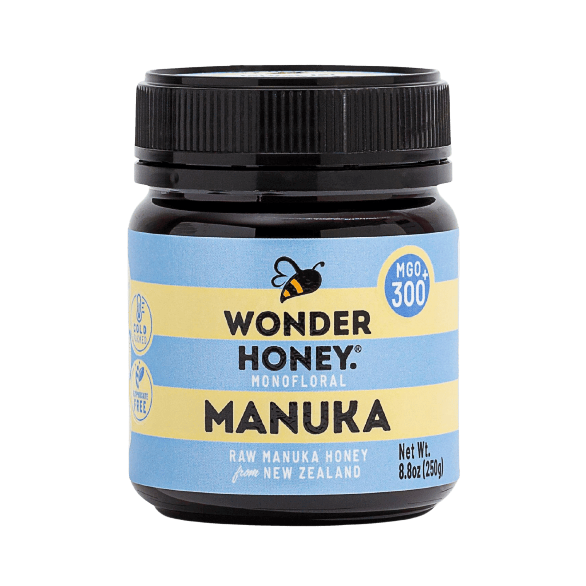 MGO 300+ NZ Raw Manuka Honey - Tulen, Disahkan, GMO &amp; Tanpa Semburan (250g/8.8oz)