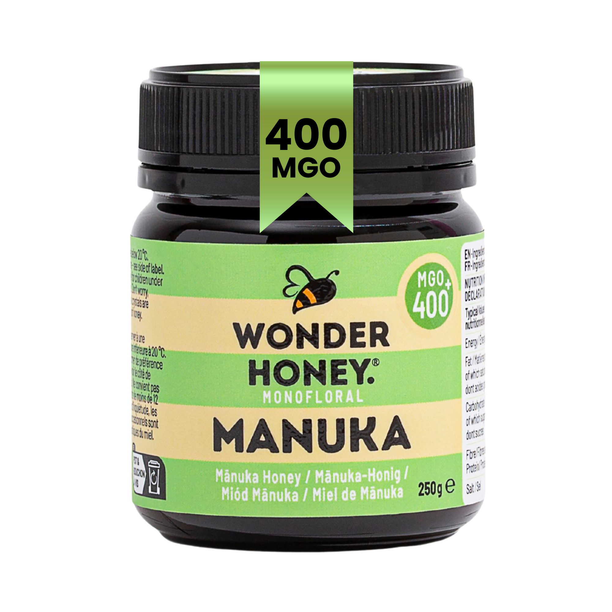 MGO 400+ NZ Surowy miód Manuka – czysty, certyfikowany, wolny od GMO i sprayu (250 g/8,8 uncji)