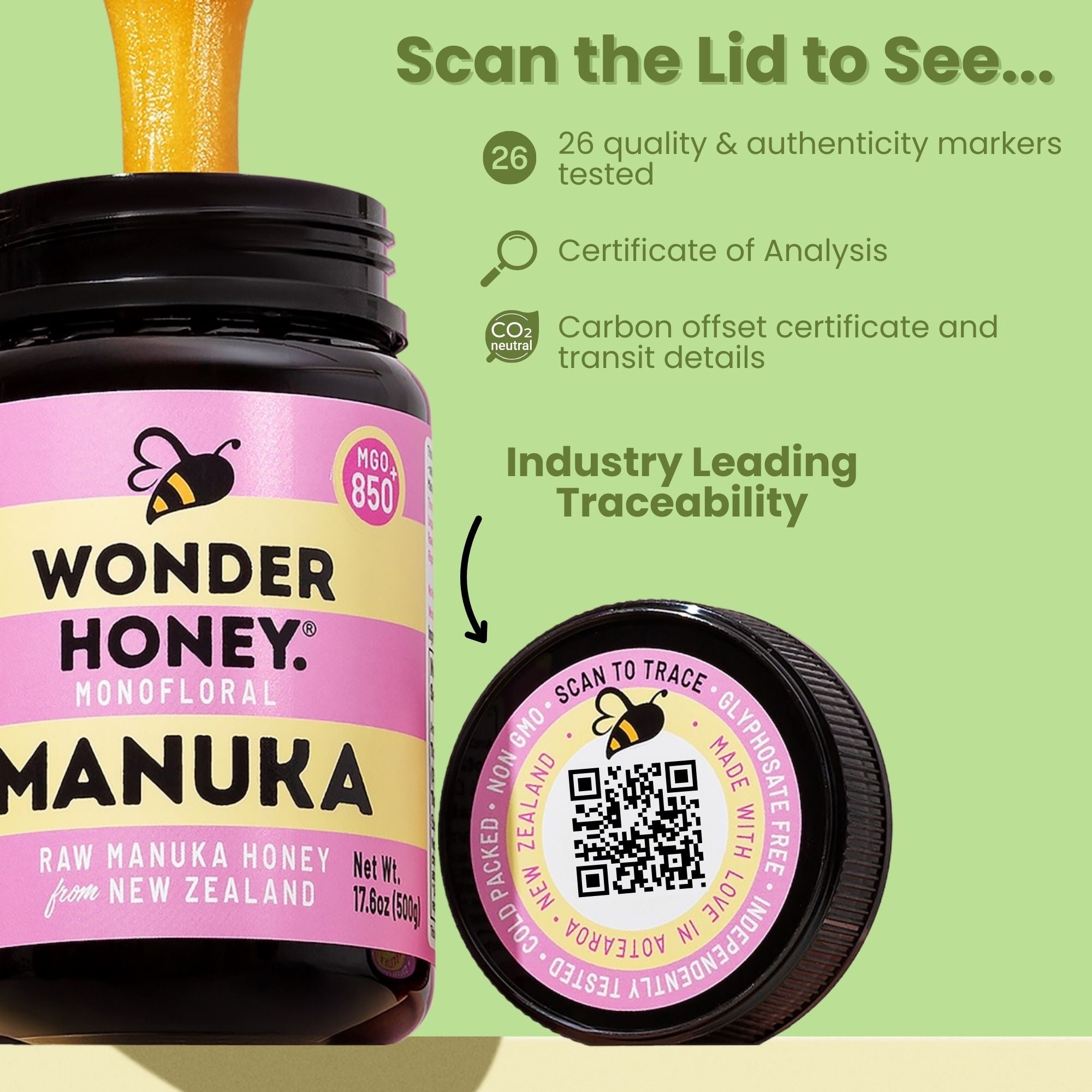 MGO 400+ NZ Raw Manuka Honey - Tulen, Disahkan, GMO &amp; Tanpa Semburan (250g/8.8oz)