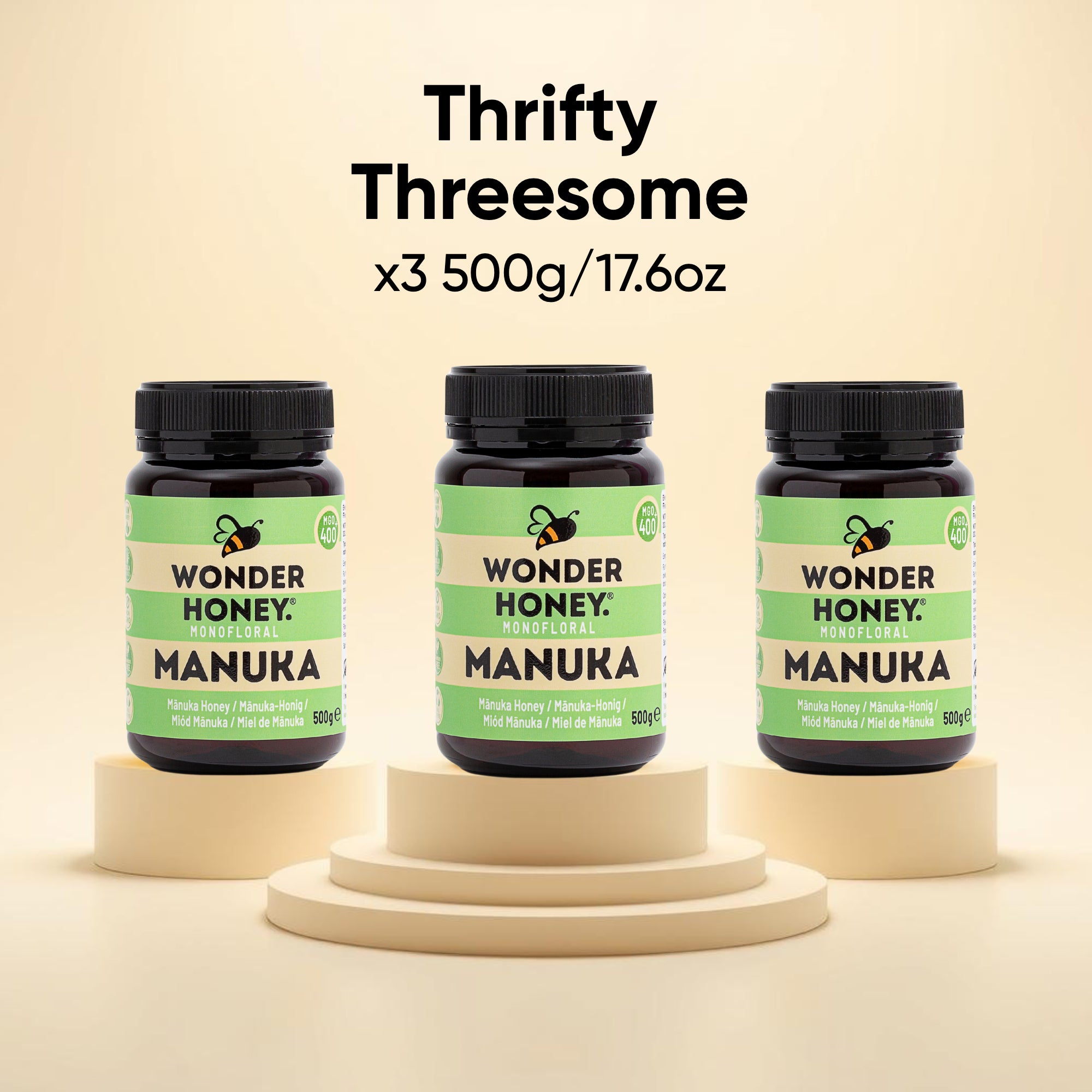 Buy 3, Save 30% - MGO 400+ NZ Raw Manuka Honey